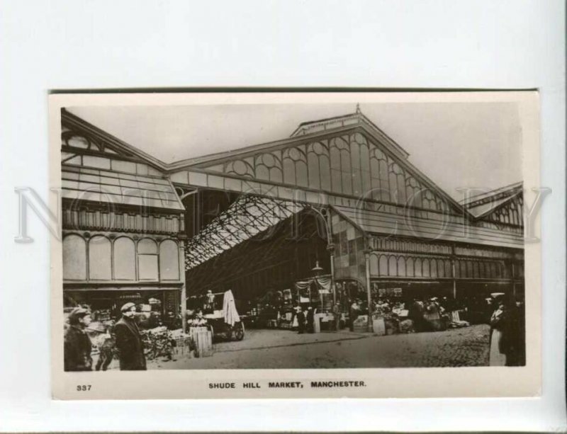 3173107 UK MANCHESTER Shude Hill market Vintage photo postcard