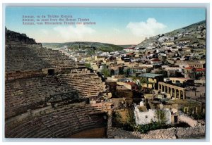 c1910's Amman As Seen From The Roman Theater Jordan UnpostedAntique Postcard