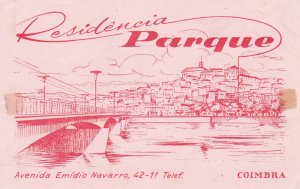Portugal Coimbra Residencia Parque Vintage Luggage Label sk2142
