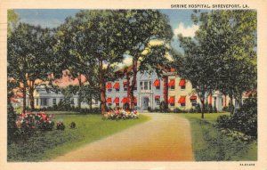 SHREVEPORT, Louisiana LA    SHRINE HOSPITAL   1938 Curt Teich Linen Postcard