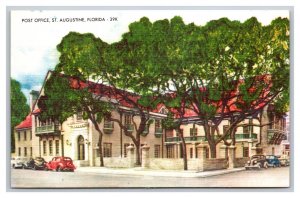 Vintage 1940s Postcard Post Office St. Augustine Florida