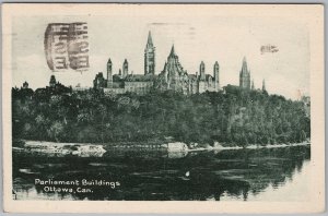 1928 Parliament Buildings Ottawa Canada Postcard Photogelatine H82