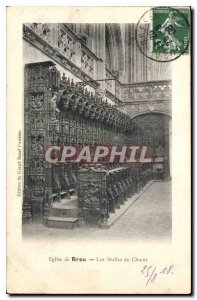 Postcard Old Brou Church Bourg The Stalls Choir