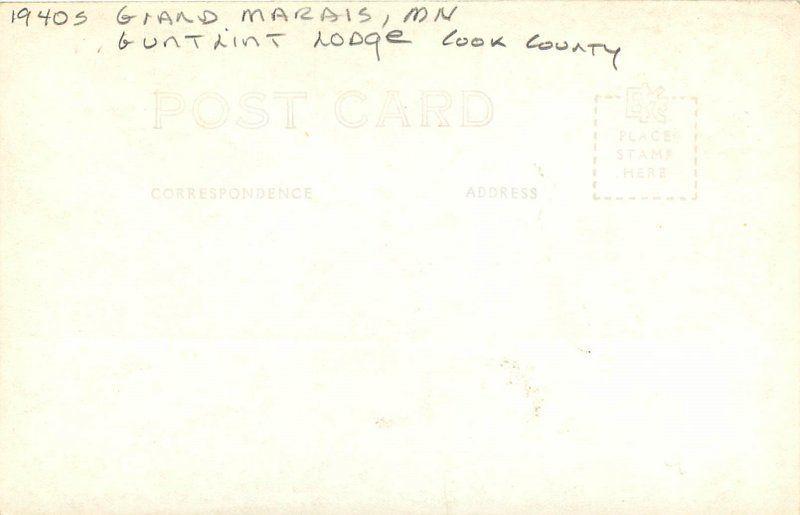 Auto 1940s Grand Marais Minnesota Gunflint Lodge Cook County RPPC postcard 6231