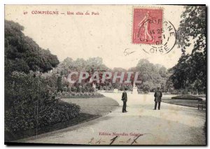 Old Postcard Compiegne A Allee Park