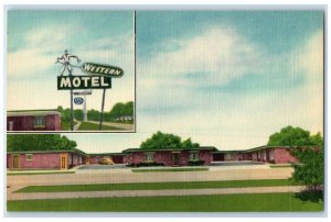 c1940's Western Motel Exterior Roadside Scene Lovell Wyoming WY Signage Postcard