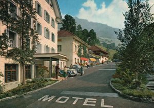 Vintage Postcard Einfart Zum Mot-Hotel Kreuz Sachseln Lake Sarner Switzerland