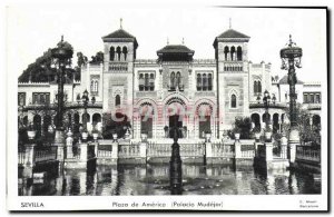 Old Postcard Plaza de America Sevilla Mudejar Palacio