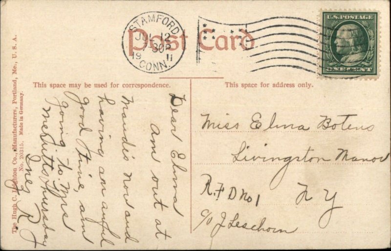 Sound Beach CT High School c1910 Postcard