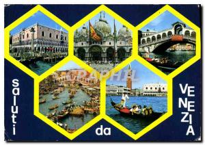 Modern Postcard Palazzo Ducale Basilica S Marco Rialto bridge Canal Grande Ri...