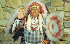 USA Indian Chief Native American Vintage Postcard 07.44