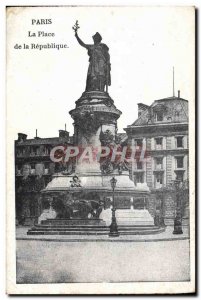 Old Postcard Paris Place de la Republique