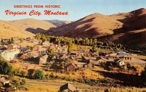 VIRGINIA CITY Montana Mining Town c1960s Vintage Postcard