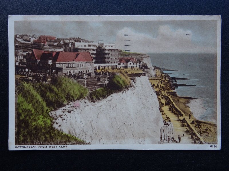 Sussex ROTTINGDEAN from West Cliff & White Horse Inn c1950s Postcard