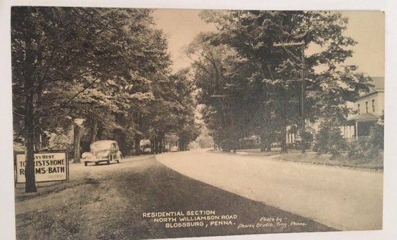 North Williamsburg Road Blossburg Pa Postcard RPPC Street View Car Tioga County