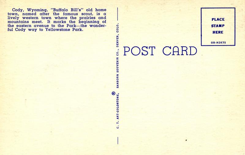 Large Letter - Cody, Wyoming