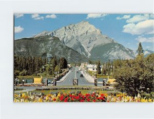 Postcard Banff Main Street And Cascade Mountain Canadian Rockies Banff Canada