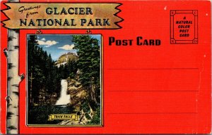 Linen Postcard Trick Falls at Glacier National Park, Montana~135682