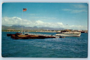 1960 Honolulu Hawaii Vintage Postcard USS Arizona Battleship Bottom Pearl Harbor