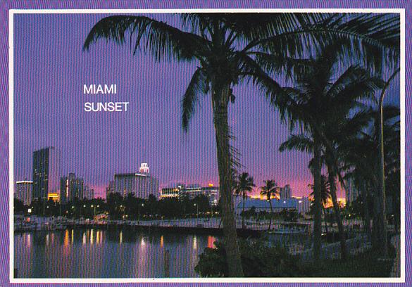 Sunset Over Miami Florida