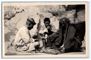 c1920 Tibetans On Market Day Burlington Darjeeling Studio Tibet RPPC Postcard 