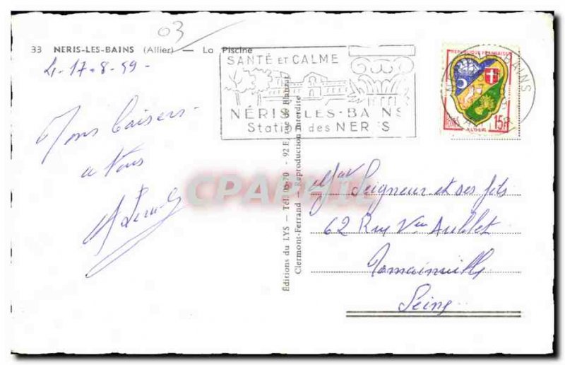 Modern Postcard Neris les Bains Pool