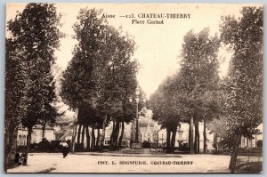 Vtg France Chateau Thierry Place Carnot Aisne Champagne 1910s Old View Postcard