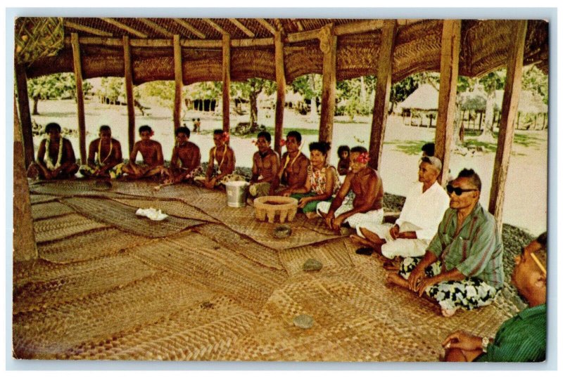 c1960's Traditional Kava Ceremony Savaii Village Western Samoa Postcard