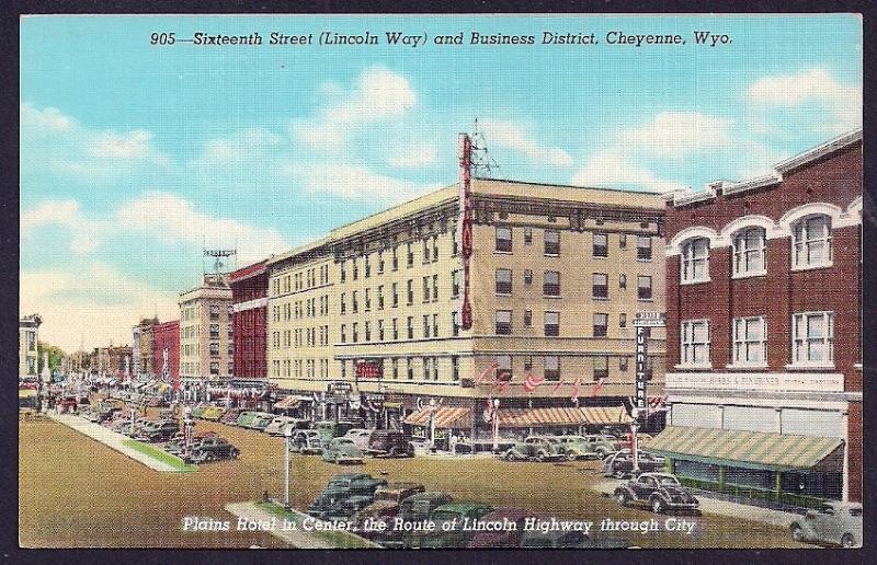 Sixteenth Street Plains Hotel Cheyenne WY unused c1941