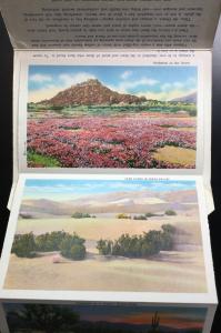 Unused Linen Souvenir Folder w/9 Double sided pics New Mexico LB