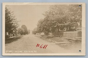 ANTRIM PA STREET SCENE ANTIQUE REAL PHOTO POSTCARD RPPC