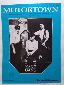 The Kane Gang Motortown Sheet Music 1987 Synth-Pop Electronic Pop Music Vintage