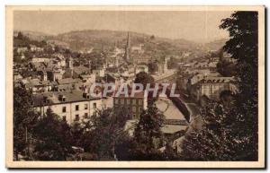 Old Postcard Tulle View area of ​​the barrier and the Correze
