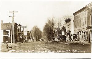 Candor NY Dirt Street View Store Fronts RPPC Real Photo Postcard