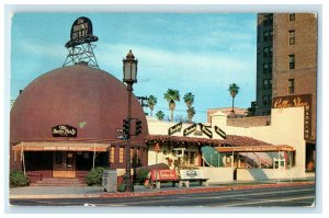 1957 Brown Derby Restaurant Los Angeles California CA Cancel Postcard