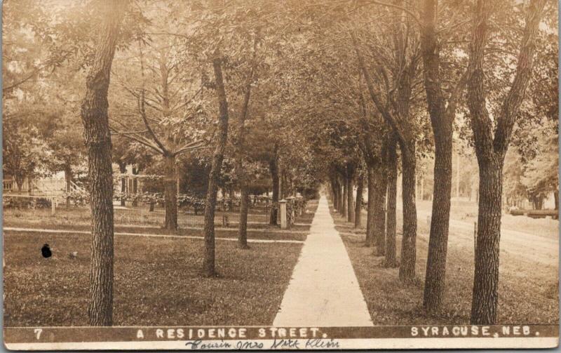 Syracuse Nebraska~Residential Street~Mrs Nick Klein Here Yesterday~1910 RPPC 