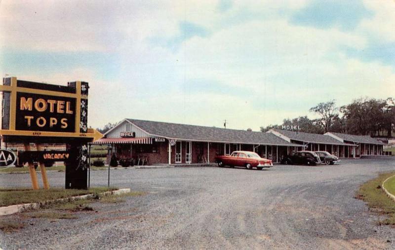 Winchester Virginia birds eye view Motel Tops entrance vintage pc Z16370