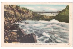 Whirlpool Rapids And Bridge, Niagara River, Vintage 1953 F.H. Leslie Postcard