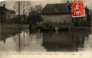 CPA Crue de la Seine VILLENEUVE la GARENNE vue sur la Digue (413037)