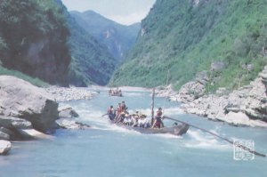 Boat Trip at Shengnong Brook Badong Japan Vintage Postcard