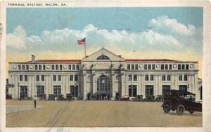 G53/ Macon Georgia Postcard 1925 Terminal Railroad Station Depot