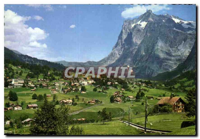 Postcard Modern mit Wetterhorn Grindelwald