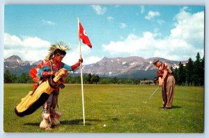 Postcard Tommy Old Chief Blackfoot Chief East Glacier Park Hotel c1940s Vintage