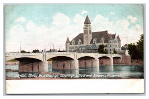 Main Street Bridge Dayton Ohio OH DB Postcard I18