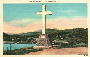 Vintage Postcard 1930's Cross Southern Methodism Lake Junaluska North Carolina