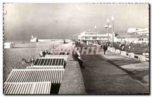 Old Postcard Le Treport The esplanade and cabins