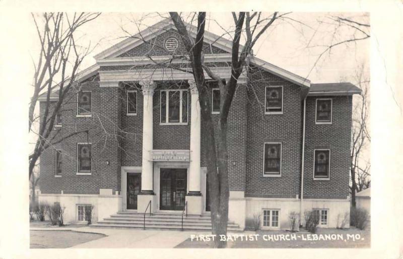 Lebanon Missouri First Baptist Church Real Photo Antique Postcard KA688874