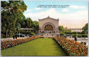 Largest Outdoor Organ in the World Balboa Park San Diego California CA Postcard