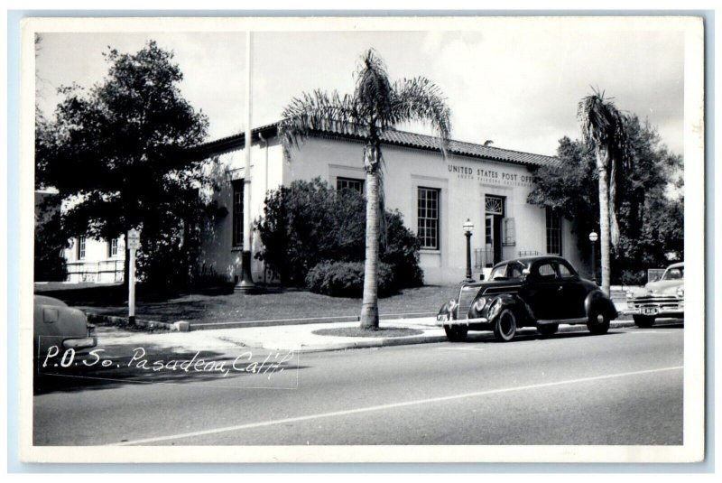c1950's Post Office Building Cars Pasadena California CA RPPC Photo Postcard