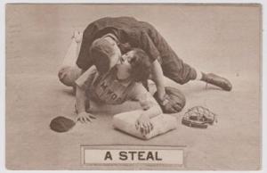Buffalo NY A Steal Baseball 1911 Comic Postcard